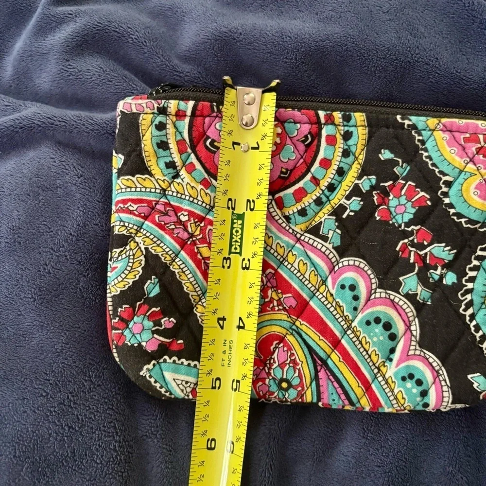 Vera Bradley Paisley Cosmetic Pouch 5x7 Black, Hot Pink, Turquoise